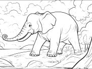 Pagine Elefanti da Colorare per bambini