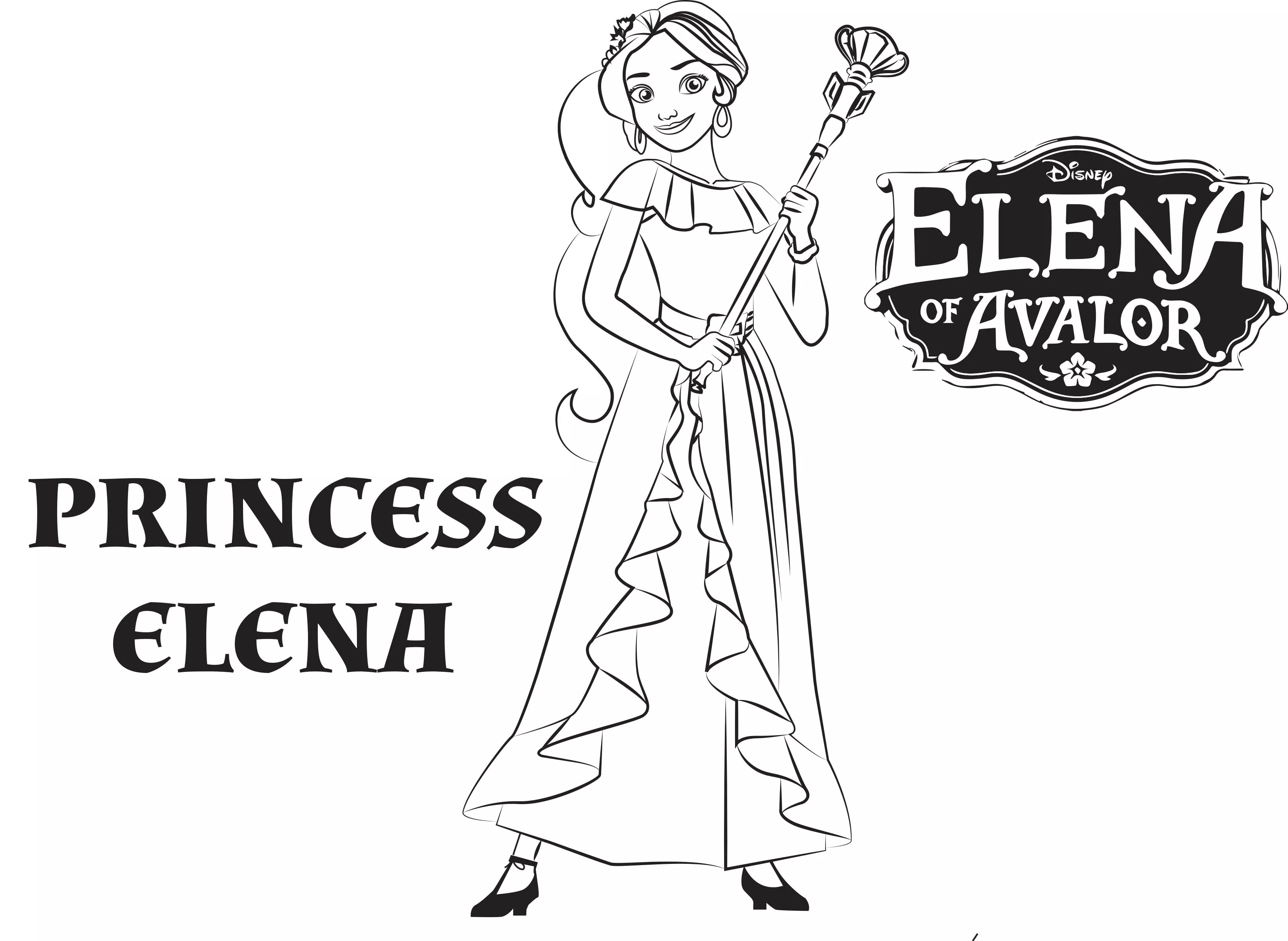 Principessa Elena (Pagina Elena Avalor da Colorare per bambini)