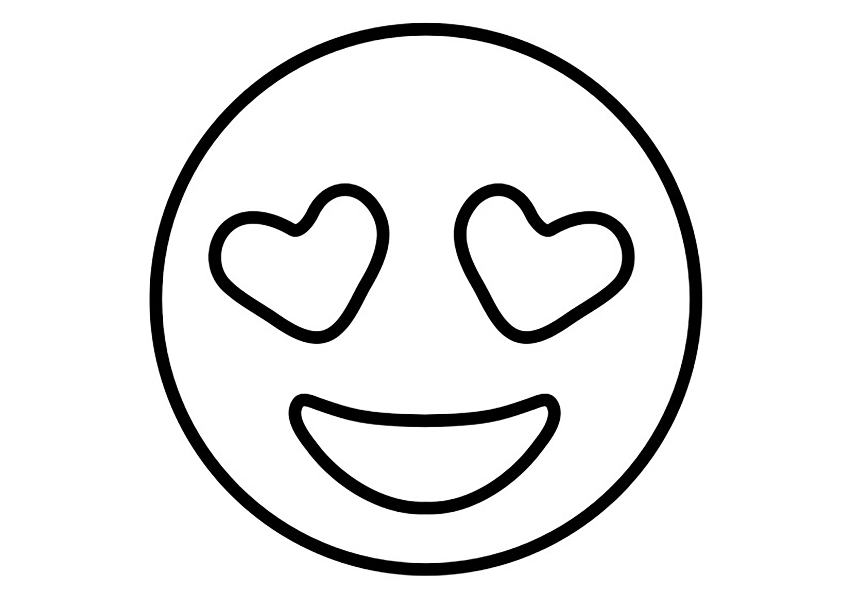Emoji occhi a cuore (Pagina da Colorare per bambini)