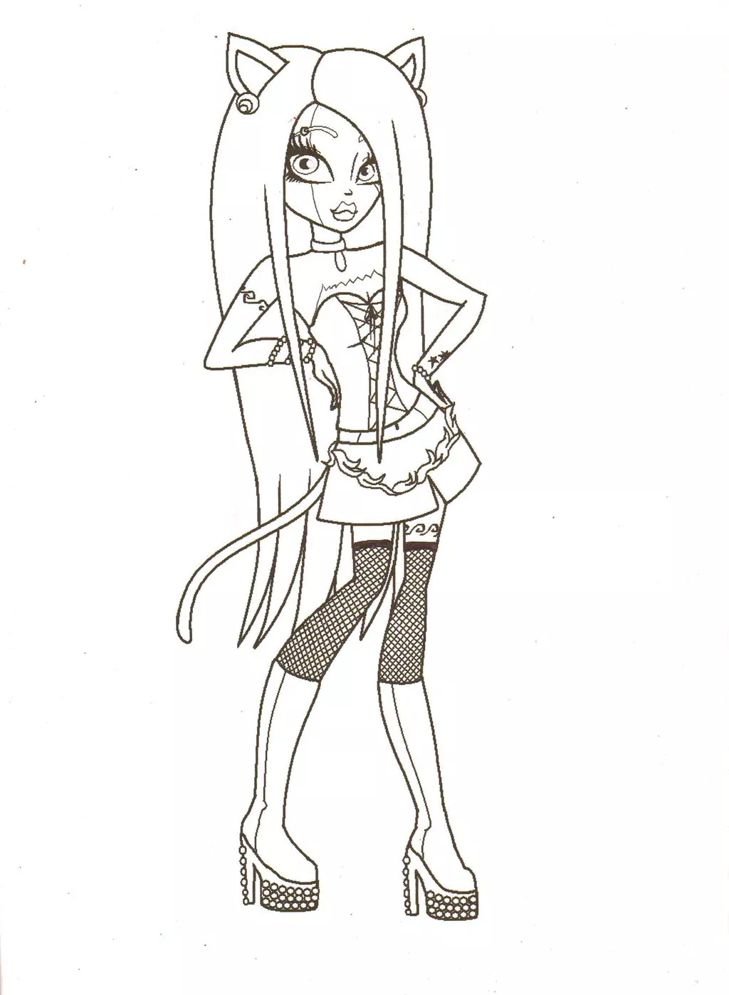 Ever After High: Kitty Cheshire, il mostro (Pagina da Colorare per bambini)