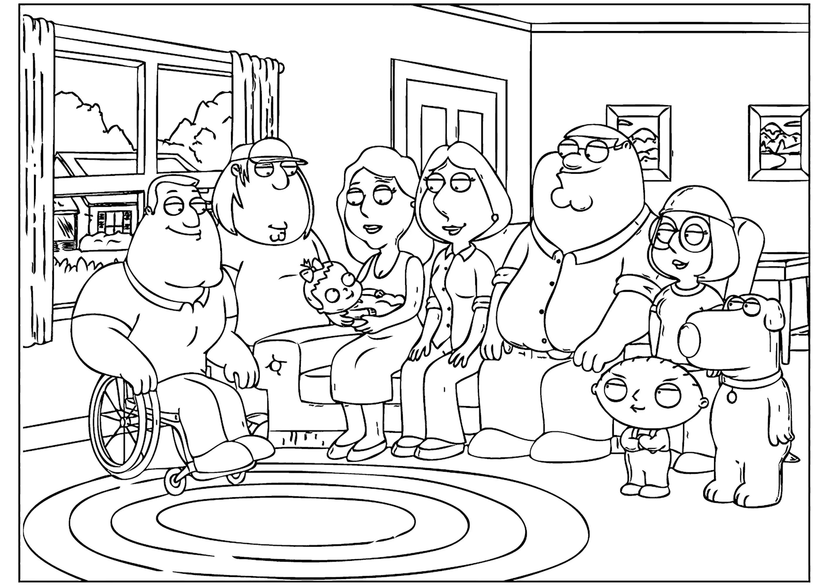 Disegni da colorare gratuiti di family-guy da scaricare (Family Guy)