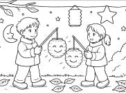 Pagine Festa delle Lanterne da Colorare per bambini