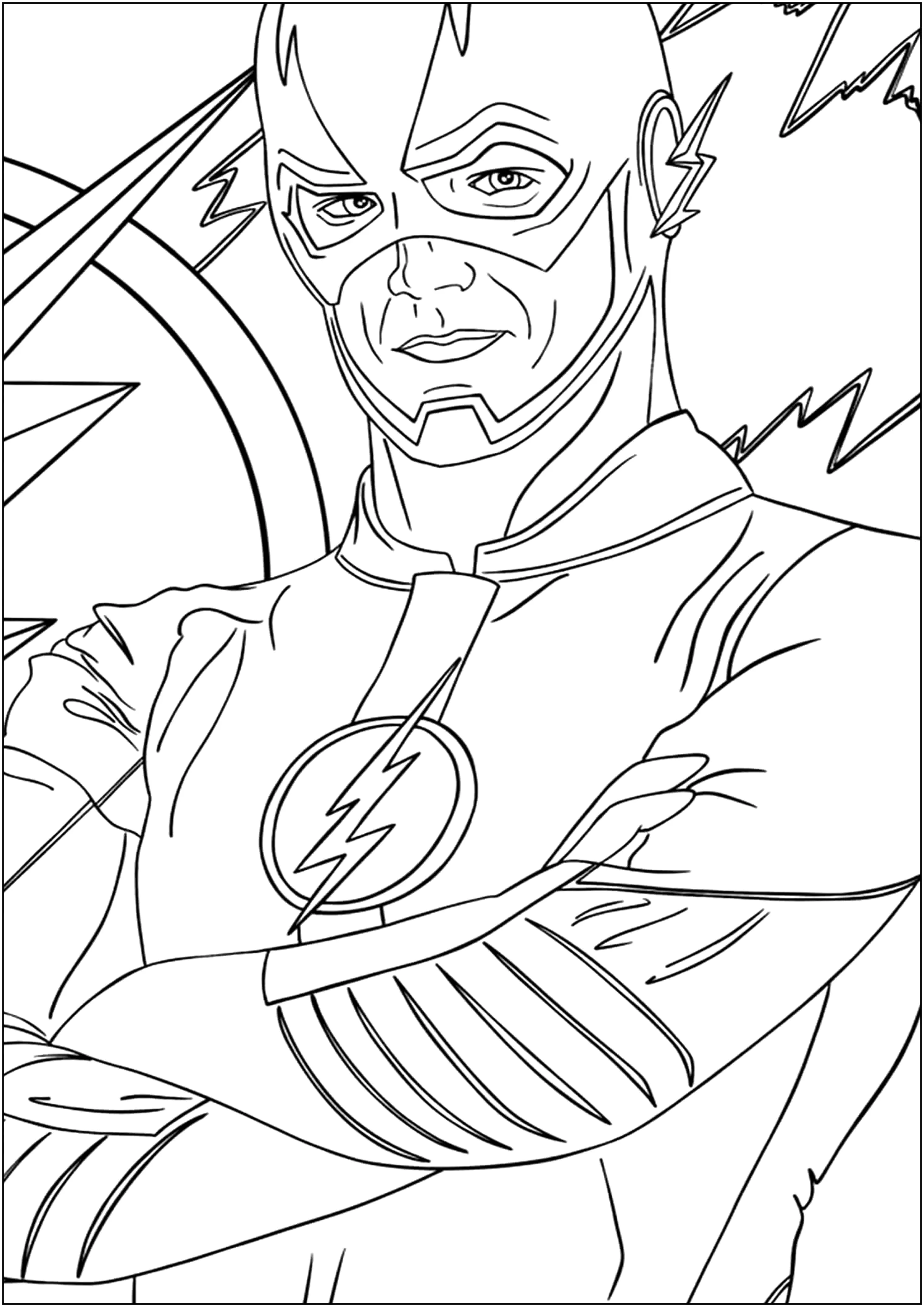 Flash e il suo magnifico costume (Pagina da Colorare per bambini)