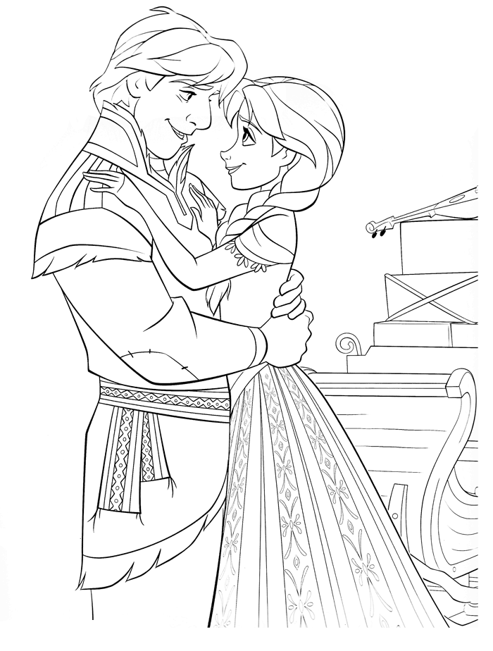 Pagina da colorare gratuita e gratis per bambini con Frozen da stampare