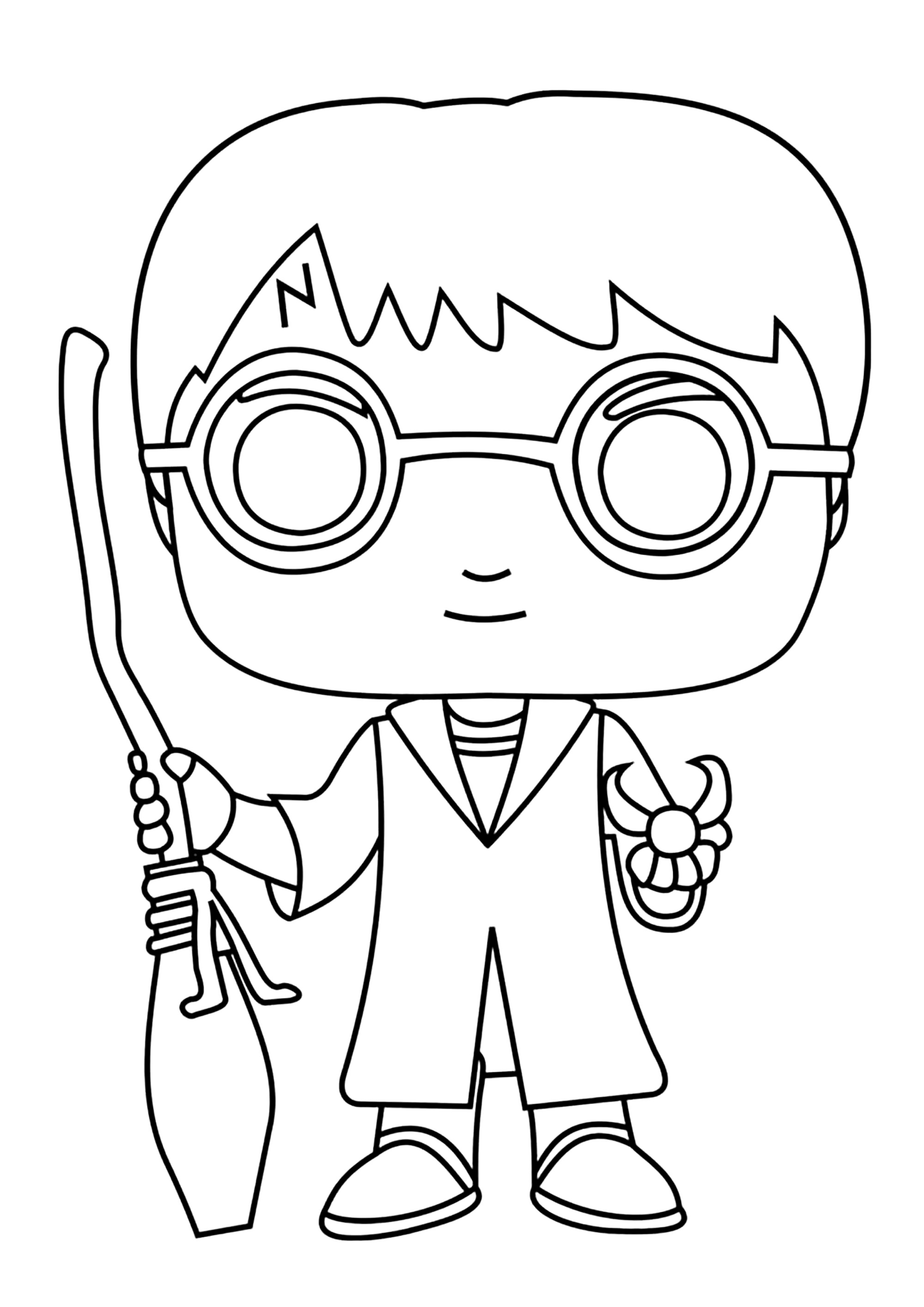 Harry Potter (Pagina Funko Pop da Colorare per bambini)