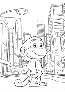 Disegni da colorare di georges-il-piccolo-curioso per bambini (Pagina Georges il Piccolo Curioso da Colorare)