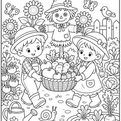 Pagine Giardino / orto da Colorare per bambini