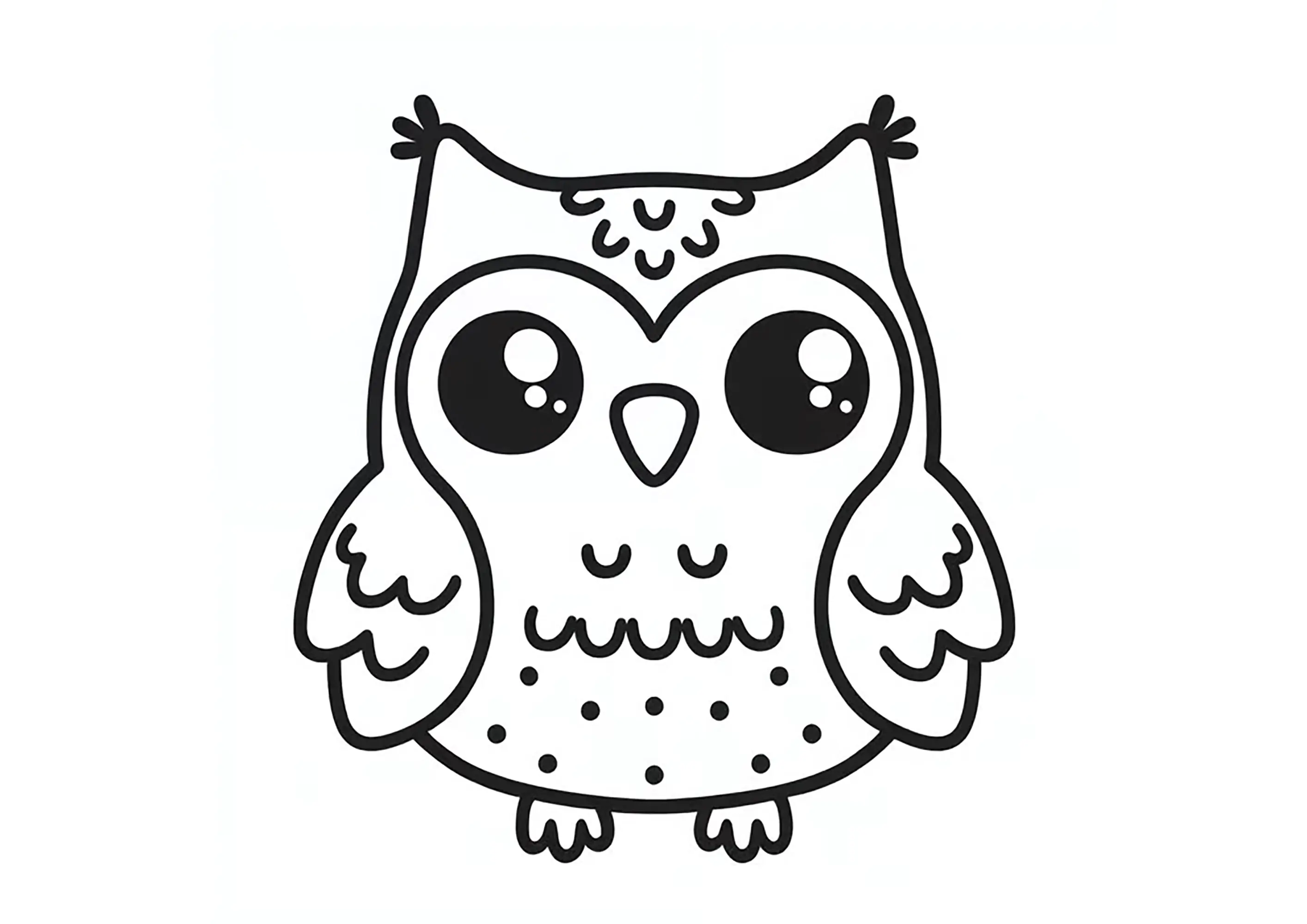 Gufo dalle linee spesse (Pagina Gufi da Colorare per bambini)