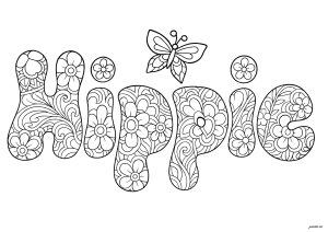 Parola "" da colorare (Pagina Hippie da Colorare)