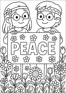 Disegni da colorare per bambini di hippie