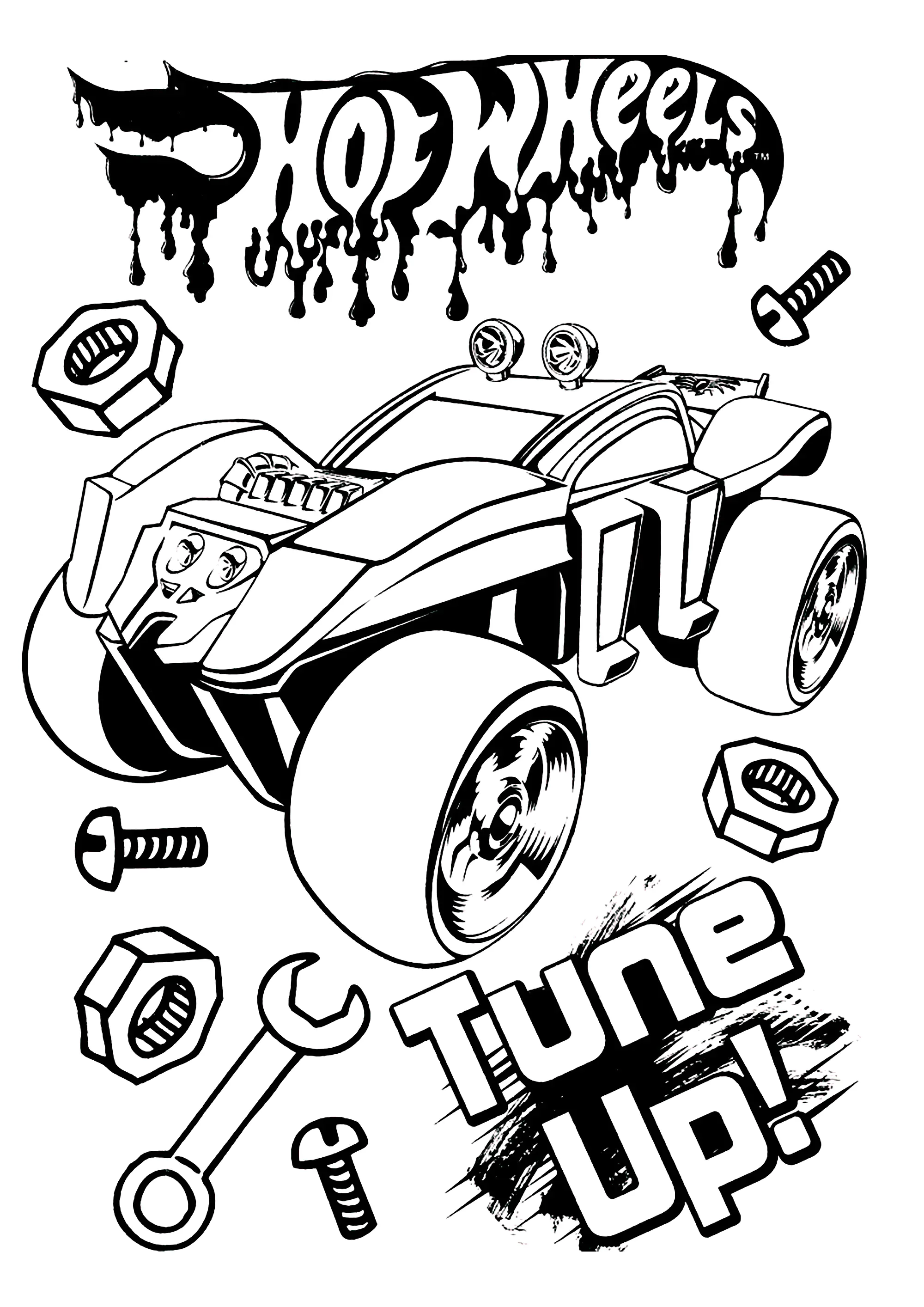 Hot Wheels: Preparati! (Pagina da Colorare per bambini)