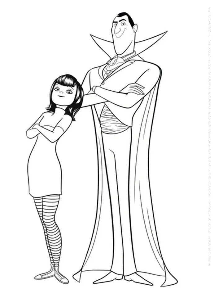 Disegni da colorare di Hotel Transylvania per bambini.