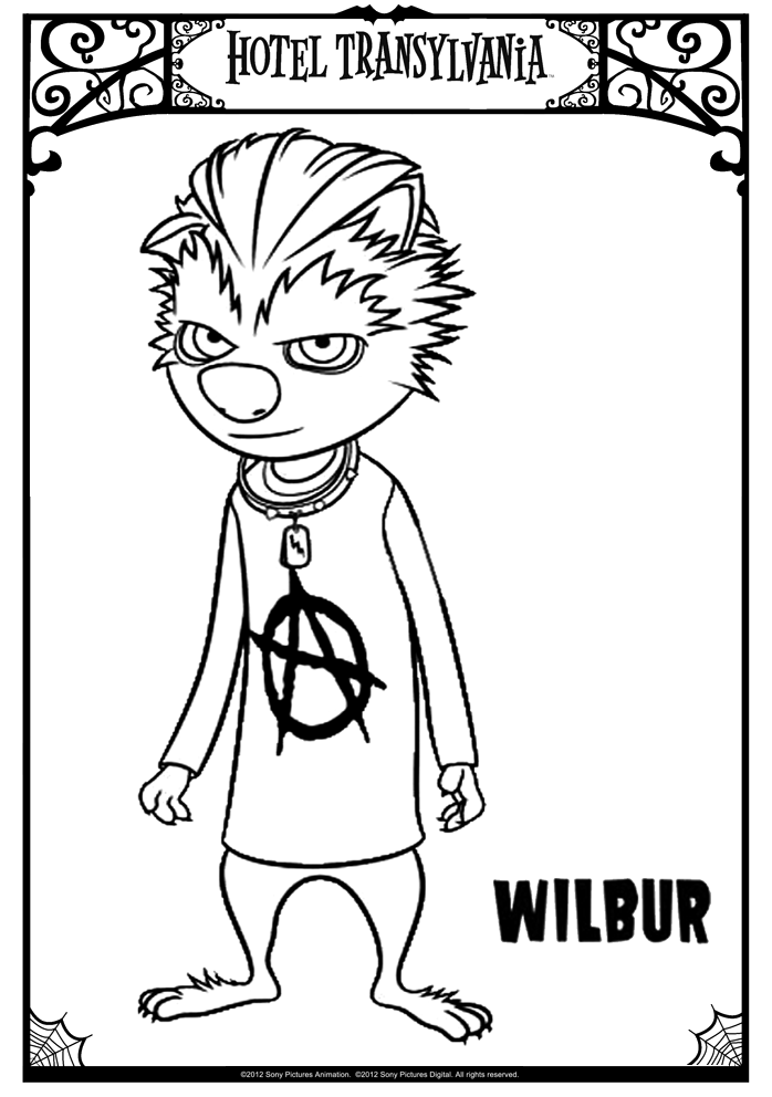 Coloriage dell'Hotel Transylvania per bambini. (Pagina da Colorare per bambini)