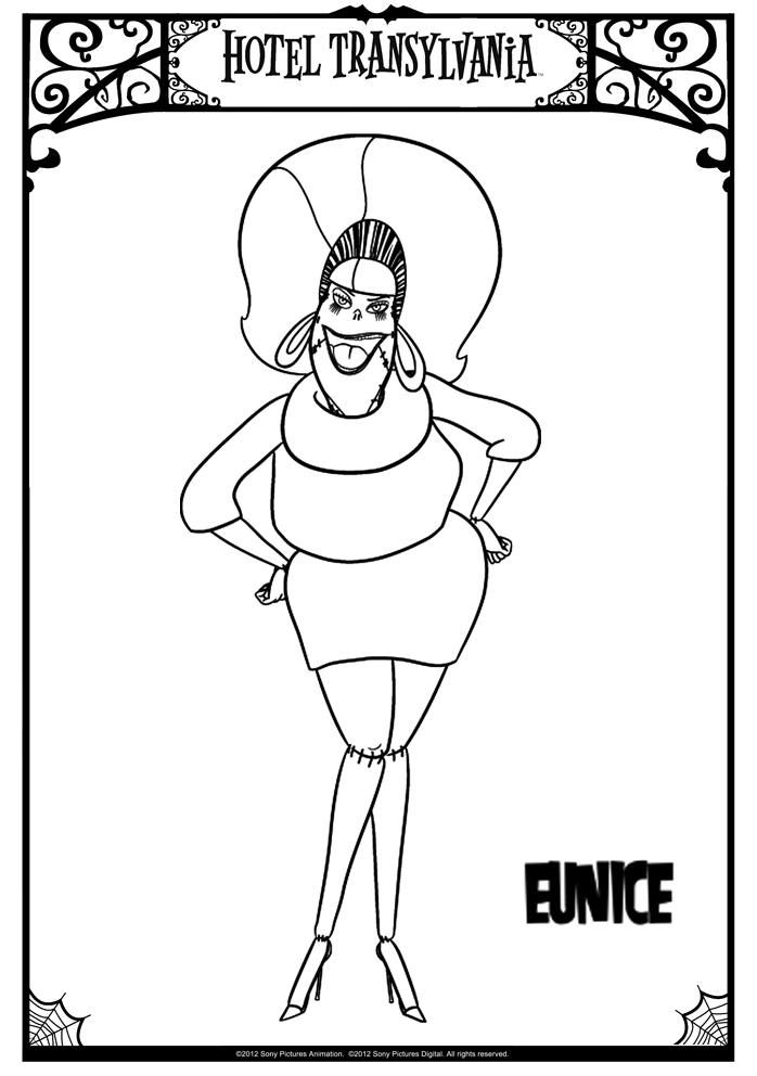 Colora gratuitamente l'Hotel Transylvania (Pagina da Colorare per bambini)