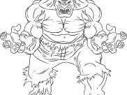 Pagine Hulk da Colorare per bambini