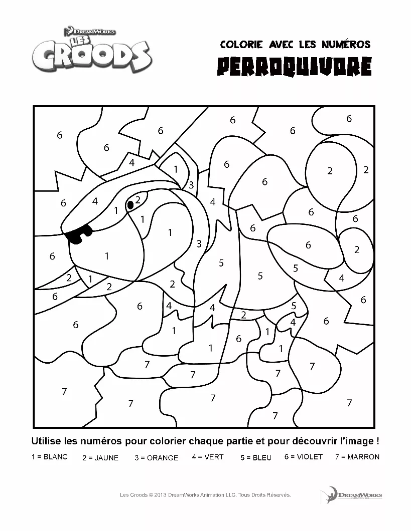 Colora i Croods per bambini (Pagina da Colorare per bambini)