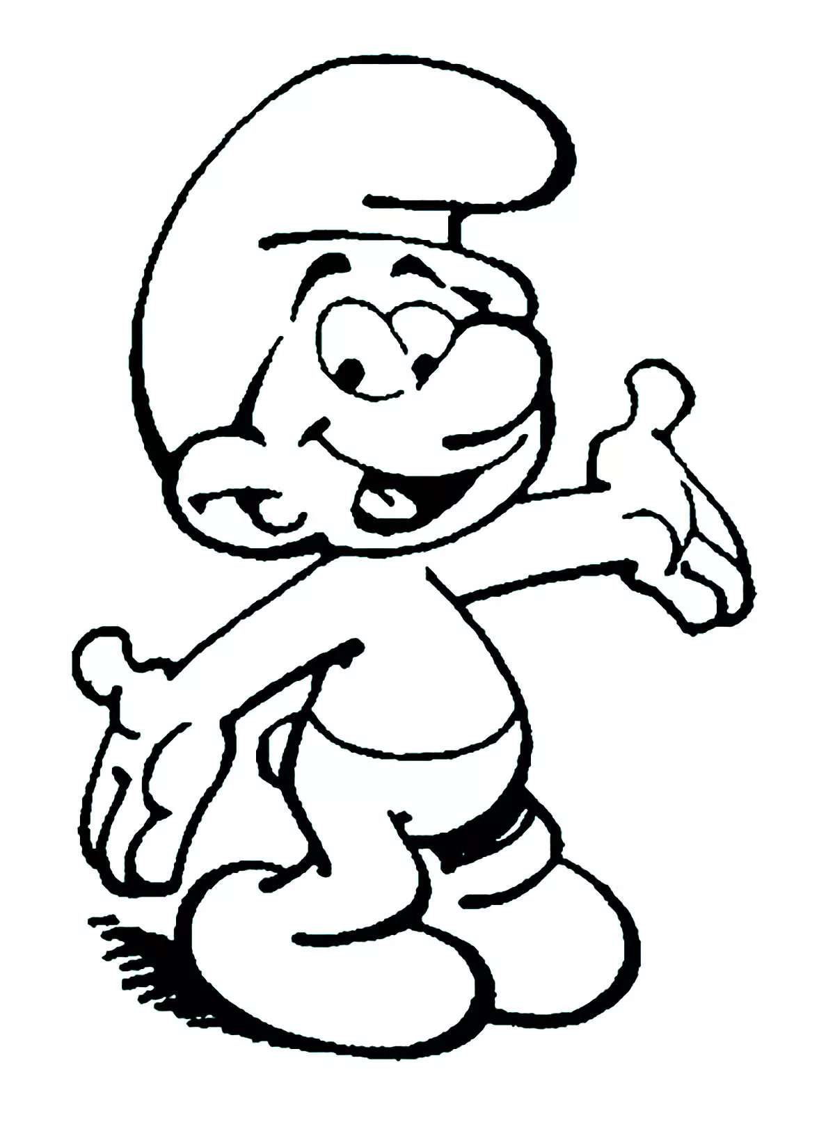 Colorazione dei Puffi contenti. (Pagina I Puffi da Colorare per bambini)