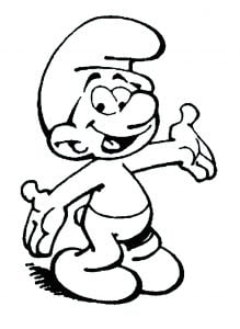Colorazione dei Puffi contenti. (Pagina I Puffi da Colorare)