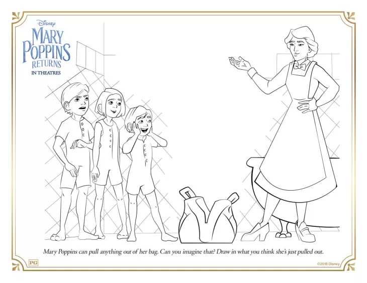 Il ritorno di Mary Poppins da colorare