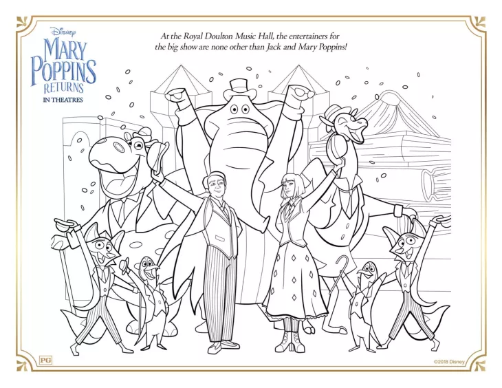 Il ritorno di Mary Poppins (Pagina da Colorare per bambini)
