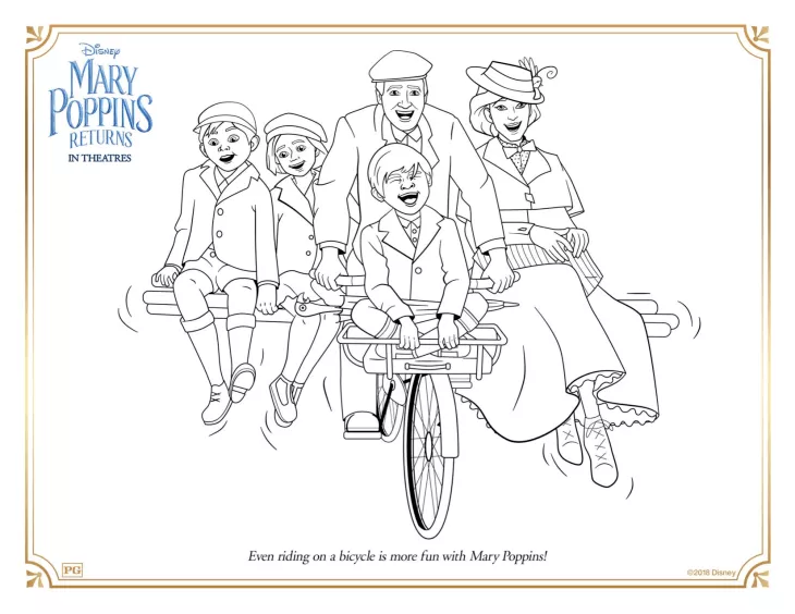 Il ritorno di Mary Poppins da stampare e colorare