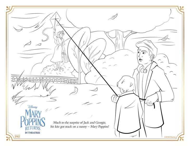 Pagina ufficiale di "Il ritorno di Mary Poppins" da colorare