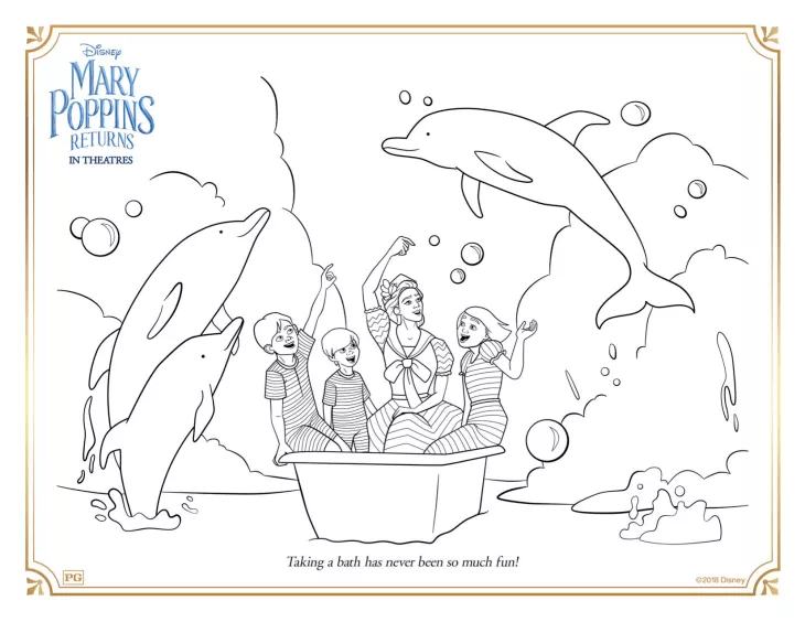 Bel disegno del ritorno di Mary Poppins (Pagina Il Ritorno Di Mary Poppins da Colorare per bambini)
