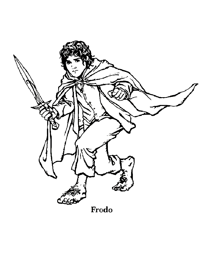 Il Signore degli Anelli: Frodo (Pagina da Colorare per bambini)