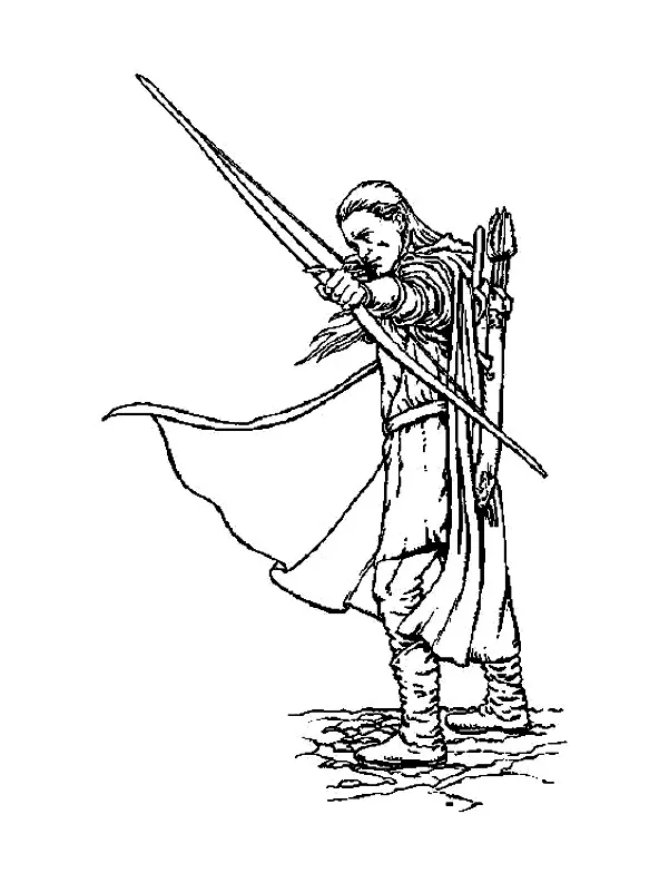 Il Signore degli Anelli: Legolas (Pagina da Colorare per bambini)