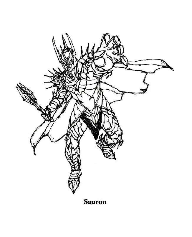 Il Signore degli Anelli: Sauron (Pagina da Colorare per bambini)