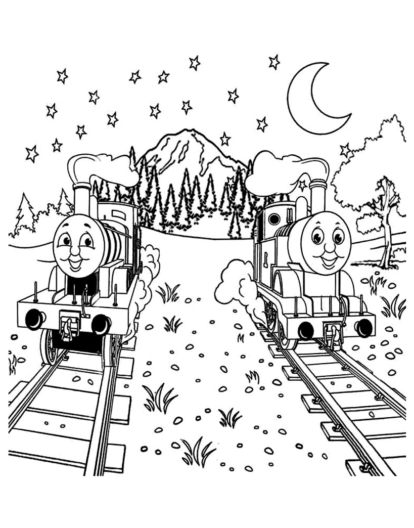 Disegni da colorare di Il trenino Thomas stampabili per bambini - Pagine Il  trenino Thomas da Colorare, image size:819x1044