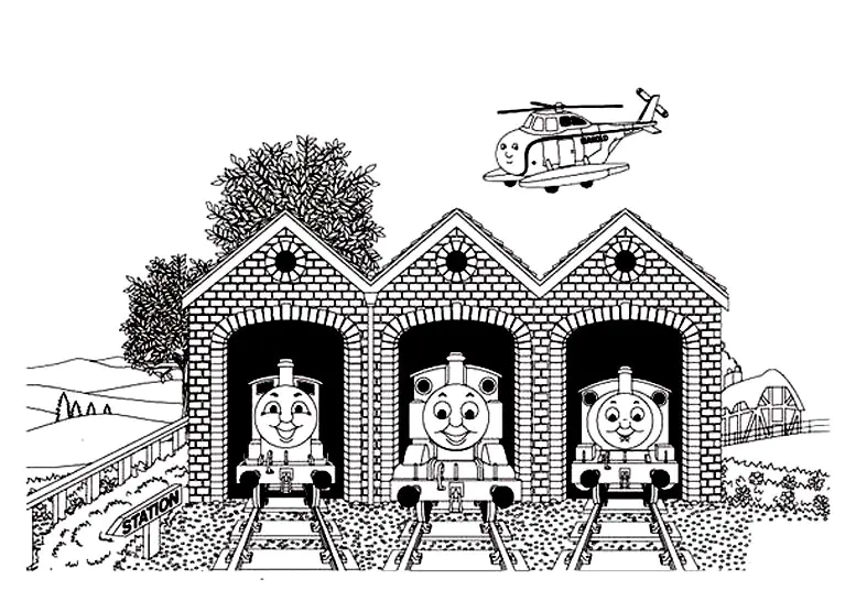 Pagine da colorare di Il trenino Thomas per bambini