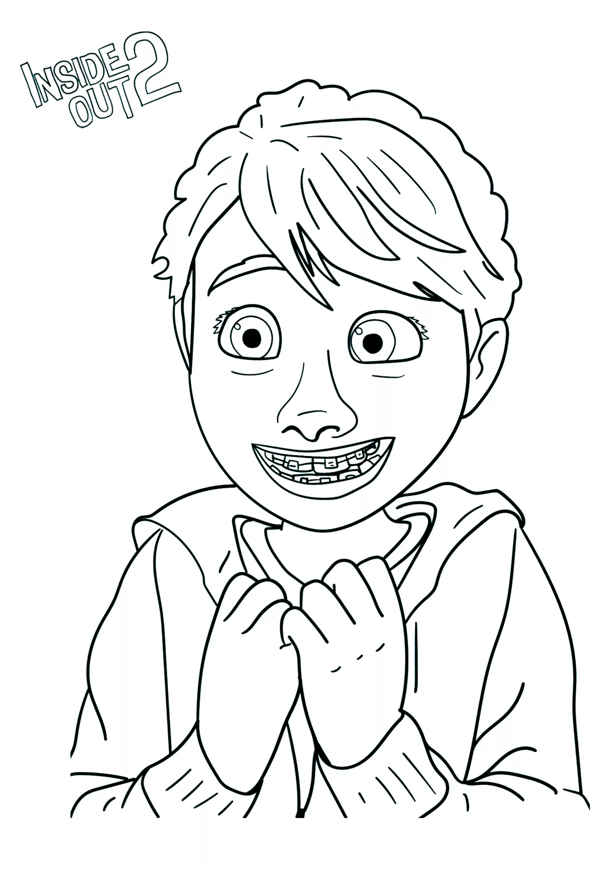 Riley è ora un'adolescente. - Pagine Inside Out 2 da Colorare