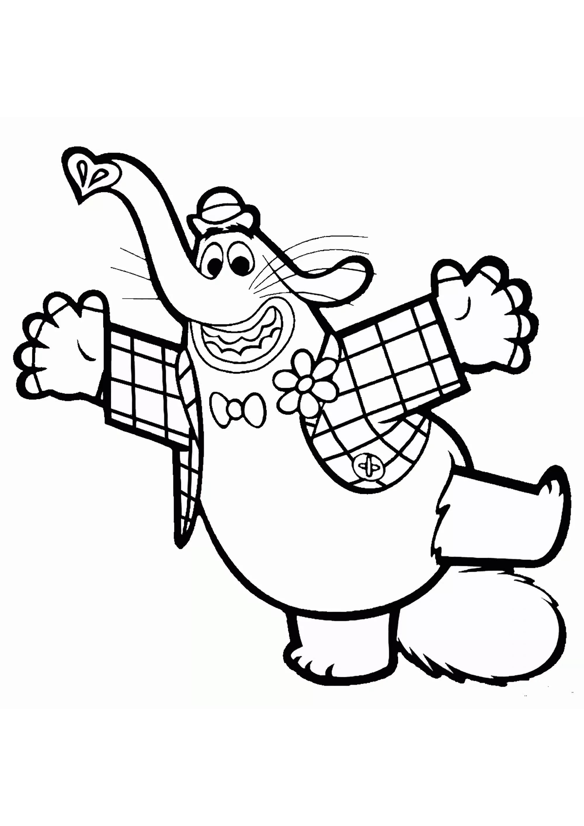 L'elefante Bing Bong di Inside Out. (Pagina da Colorare per bambini)