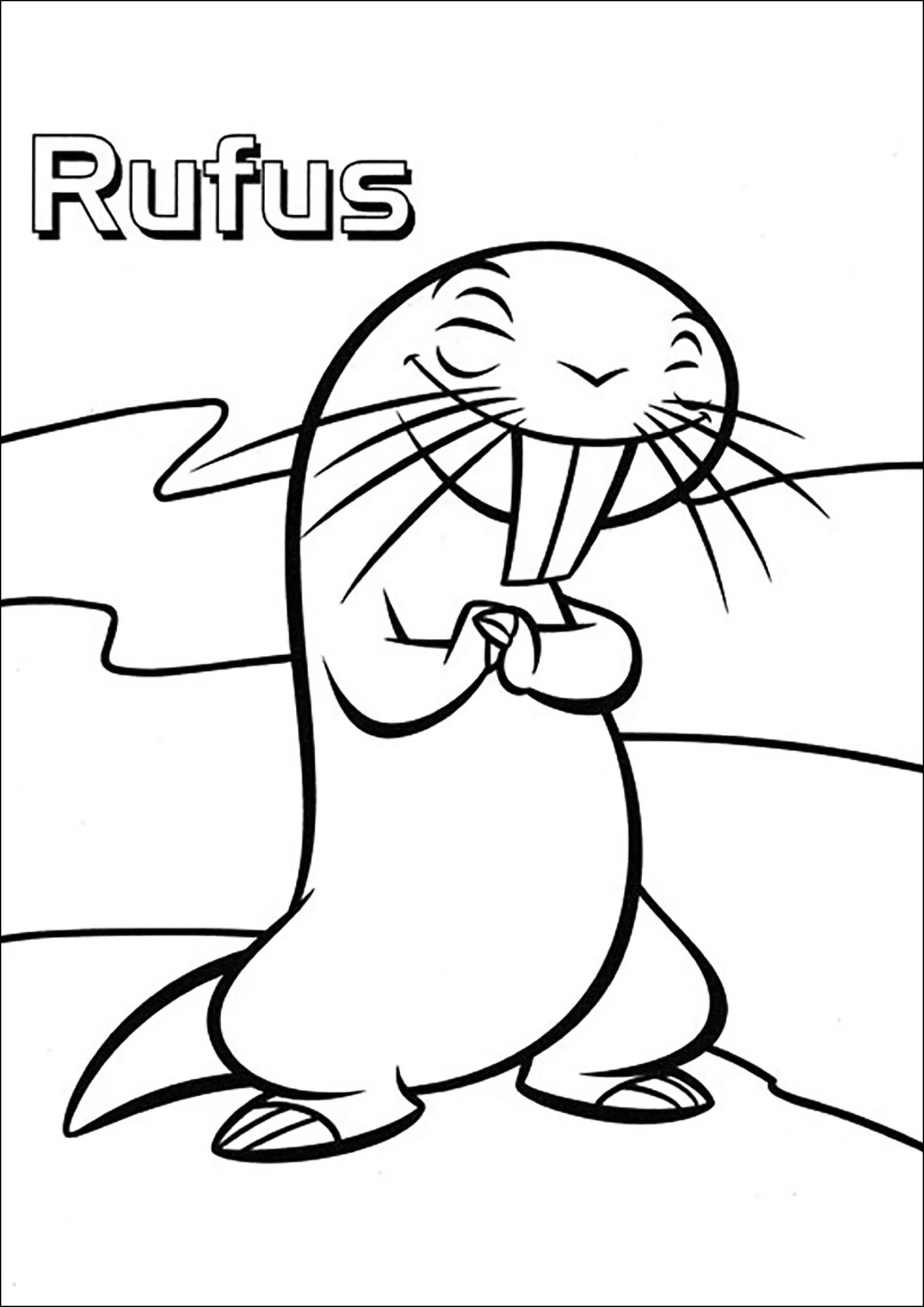 Rufus ride (Pagina Kim Possible da Colorare per bambini)