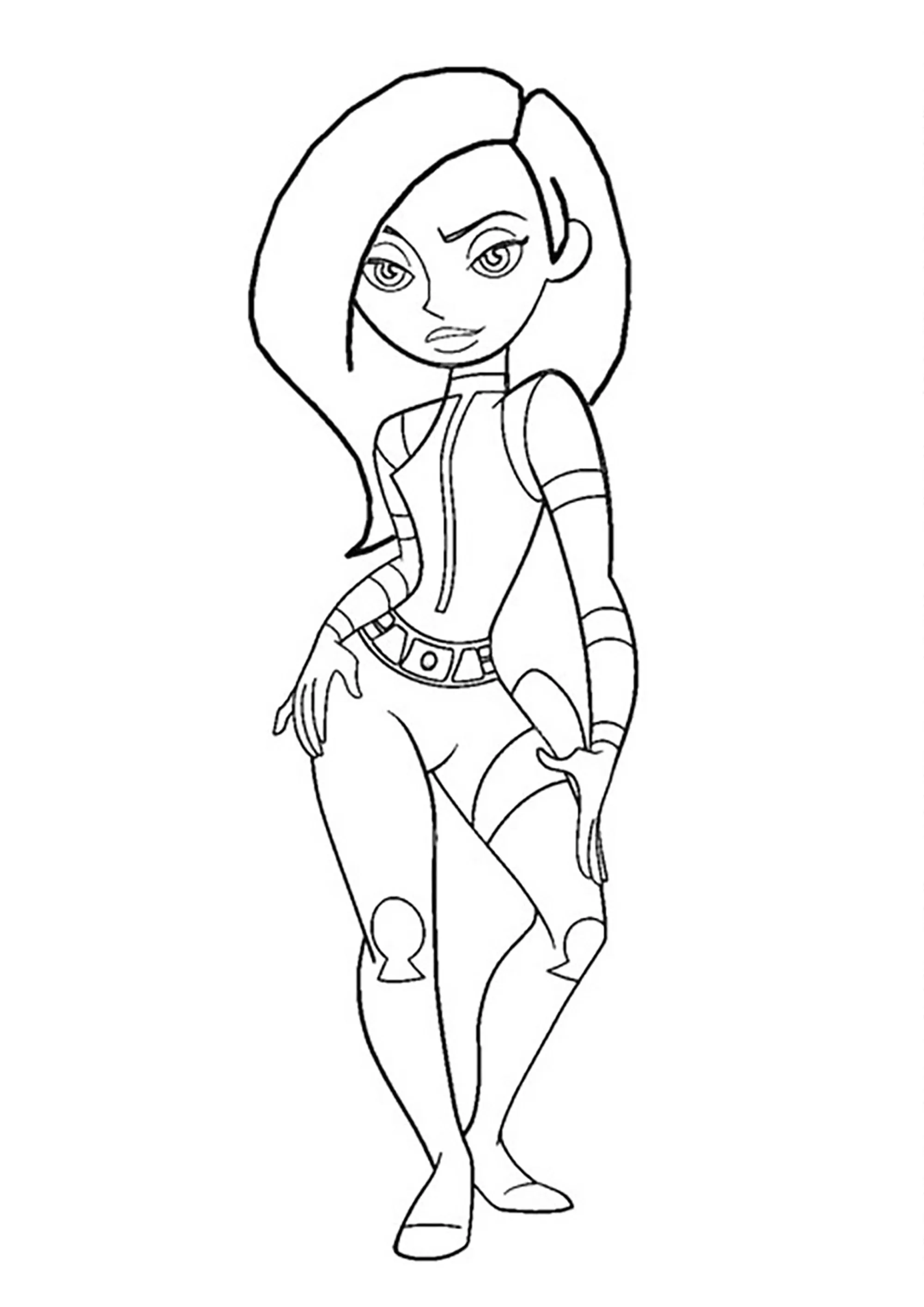 Il grazioso Kim Possible (Pagina da Colorare per bambini)