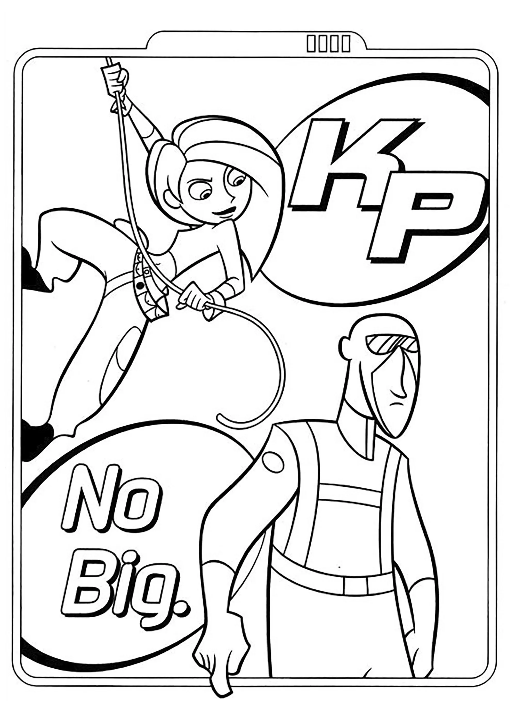 Kim e No Big. (Pagina Kim Possible da Colorare per bambini)