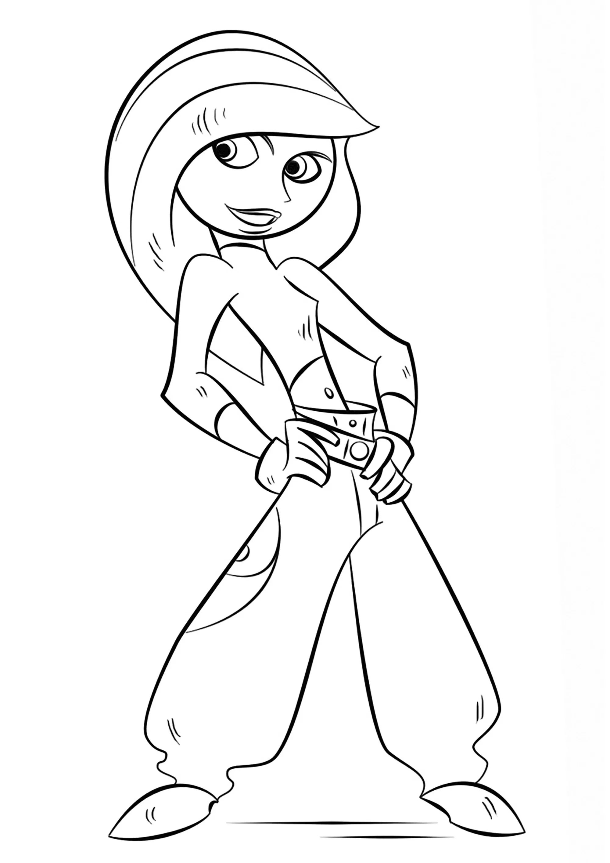 Possibile colorazione piuttosto semplice da parte di Kim (Pagina Kim Possible da Colorare per bambini)
