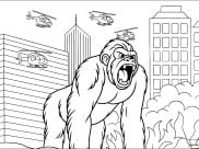Pagine King Kong da Colorare per bambini