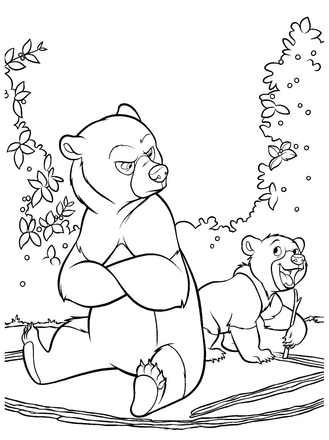Stampa per bambini il disegno da colorare di Koda, Fratello Orso. (Koda fratello orso)