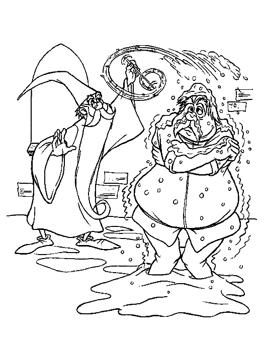 Disegno da colorare di Mago Merlino per bambini (La spada nella roccia)