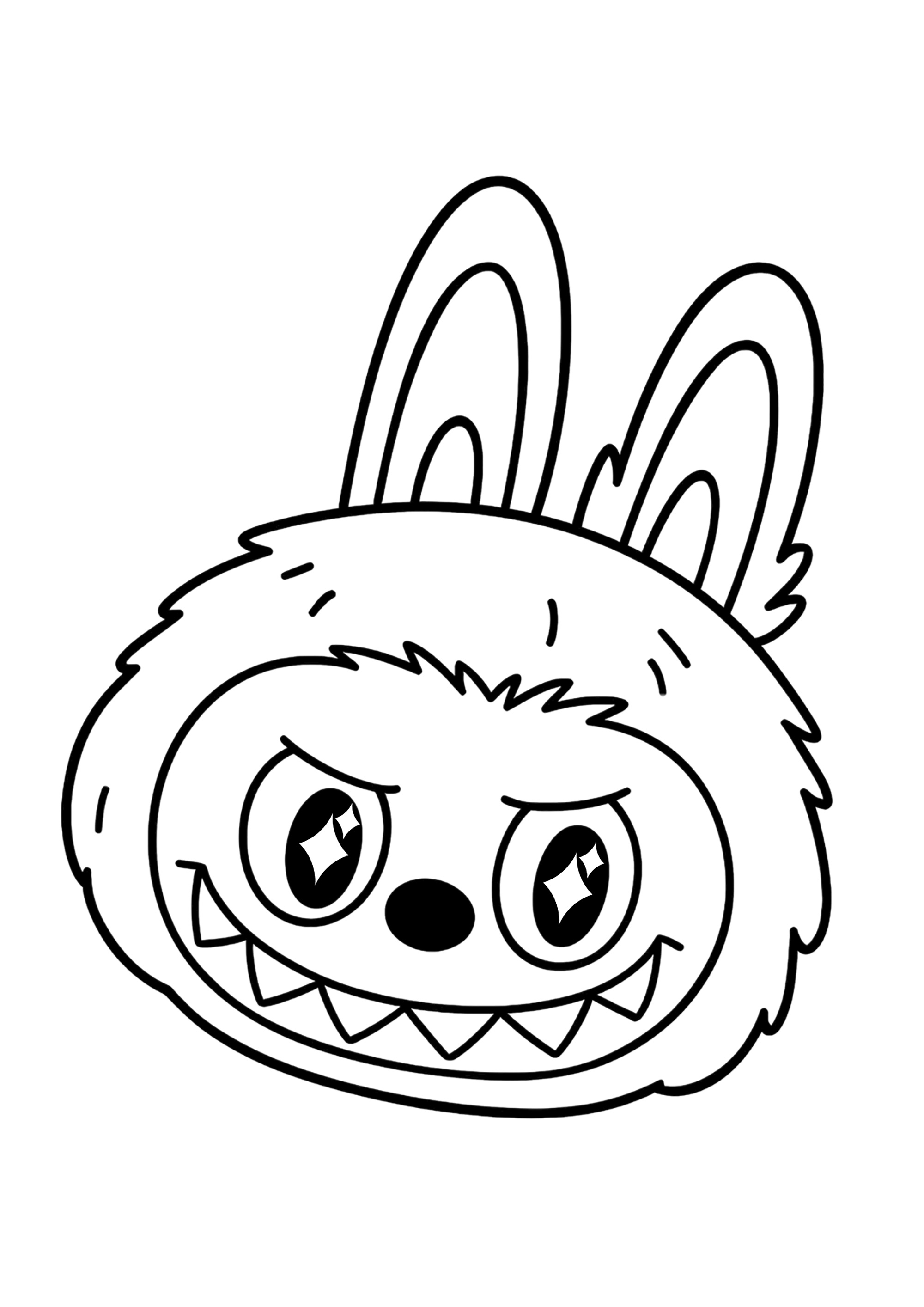 Testa di Labubu (Pagina da Colorare per bambini)