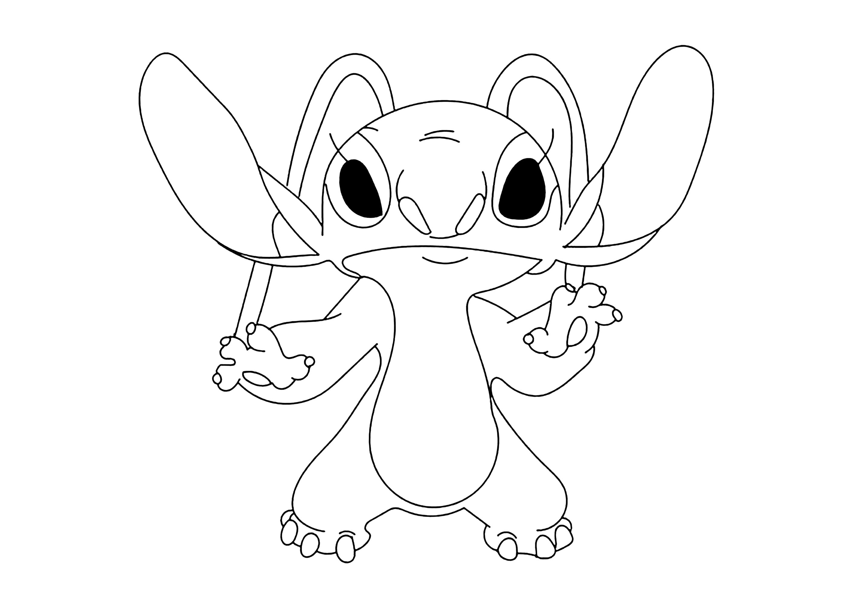 Angelo con lineamenti delicati. (Pagina Lilo e Stitch da Colorare) Angelo con lineamenti delicati. (Pagina Lilo e Stitch da Colorare per bambini)
