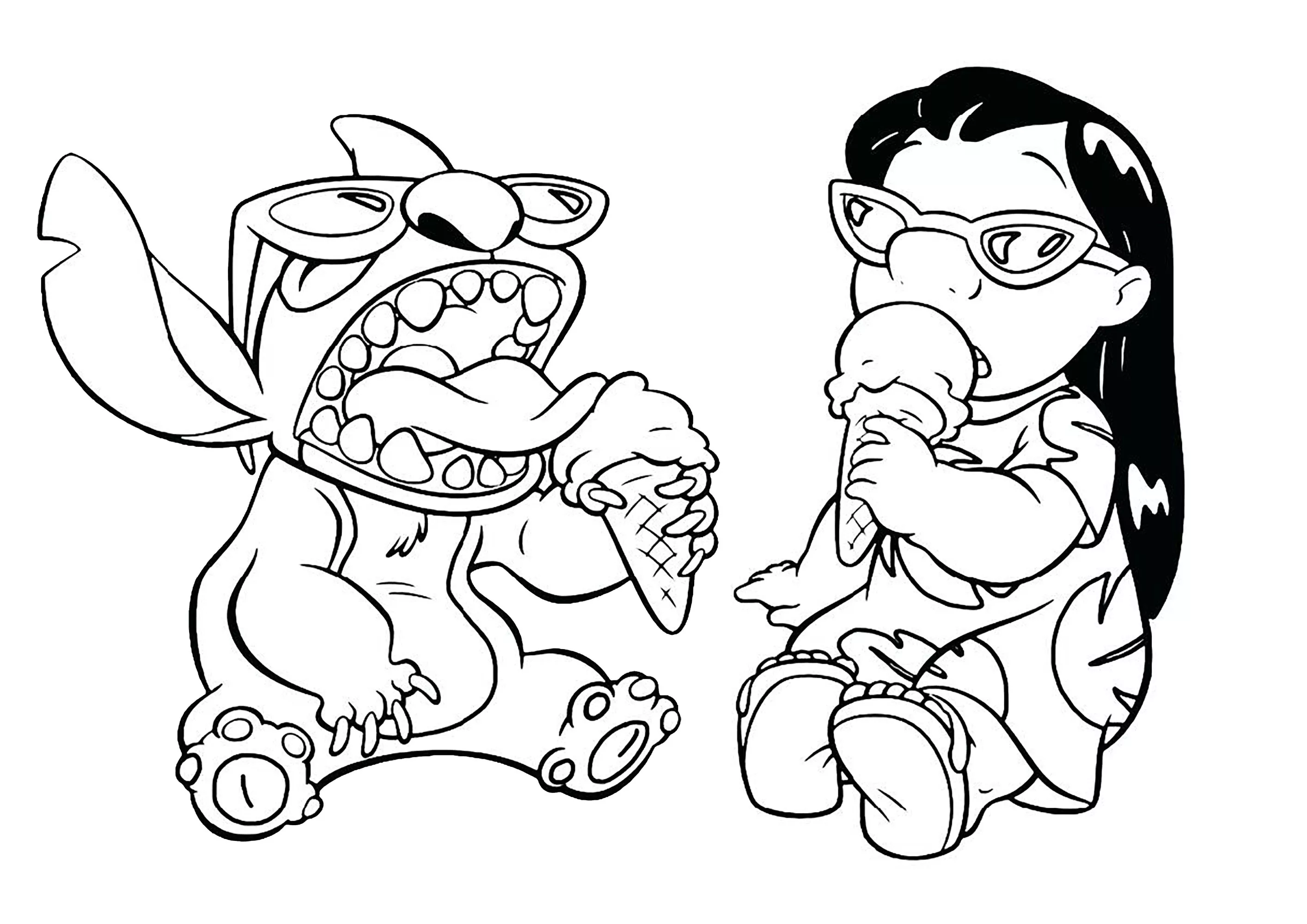 Disegni da colorare di Lilo e Stitch per bambini