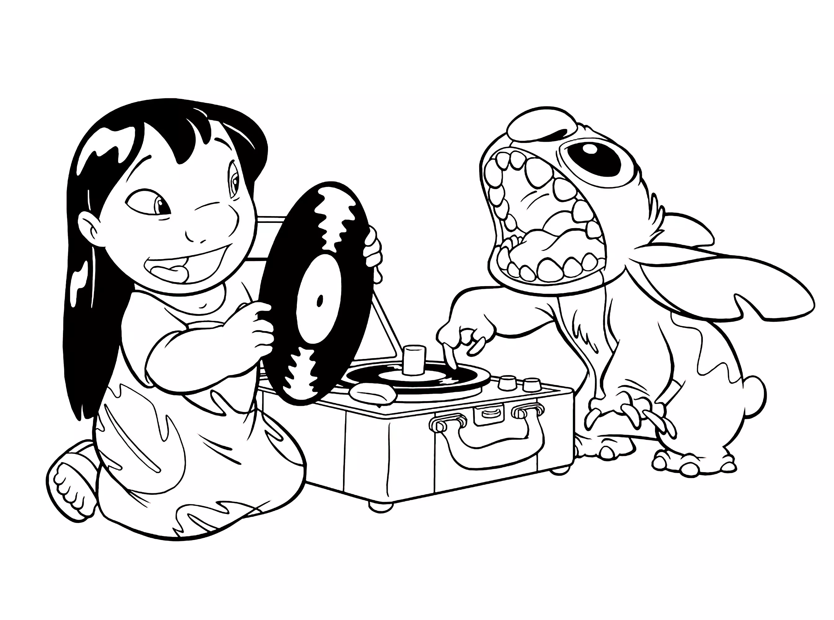 Disegni da colorare di Lilo e Stitch per bambini