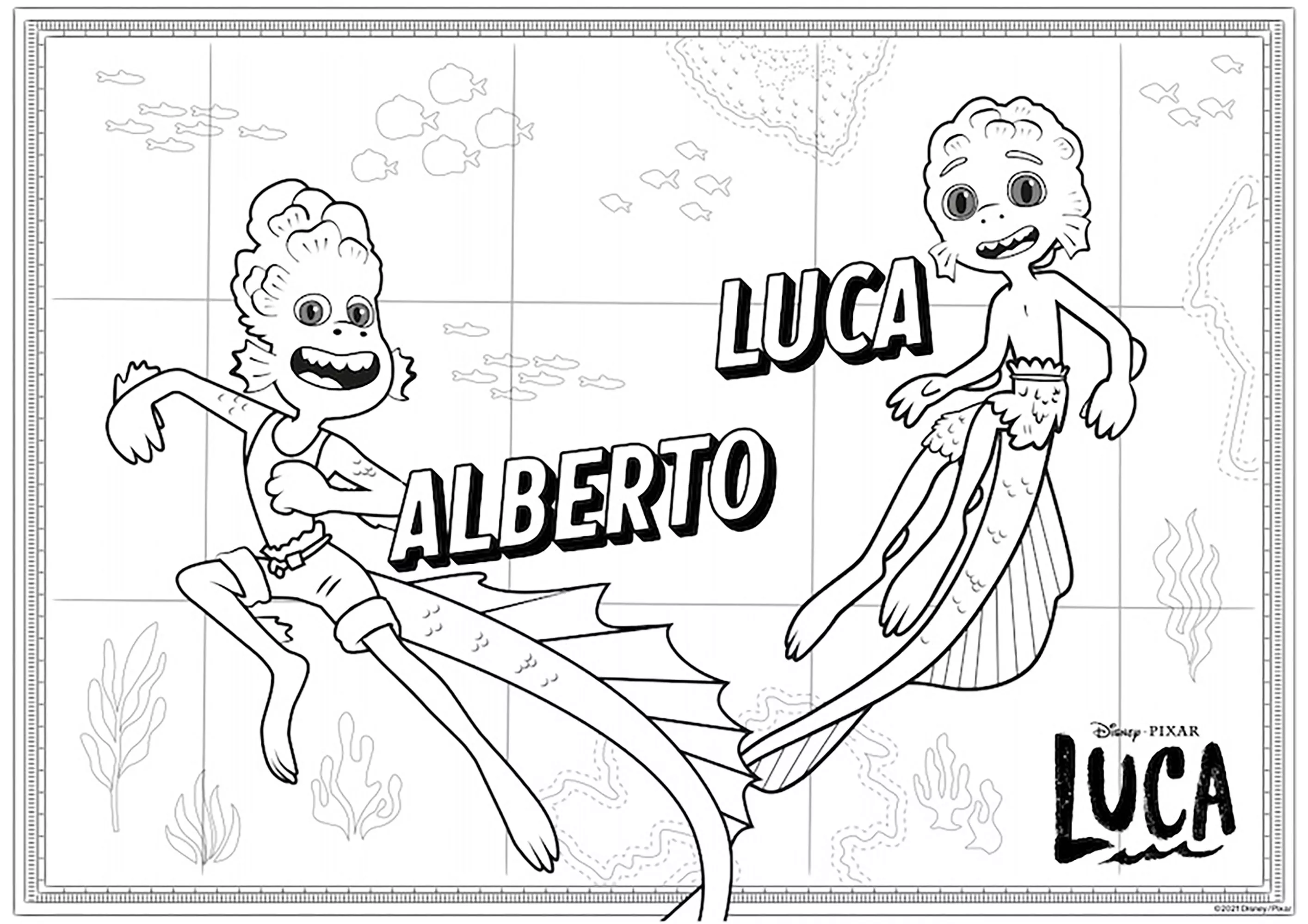 The text provided Luca does not need any improvement in French as it is a proper noun and is spelled correctly. The translation to Italian would also remain Luca. (Pagina da Colorare per bambini)
