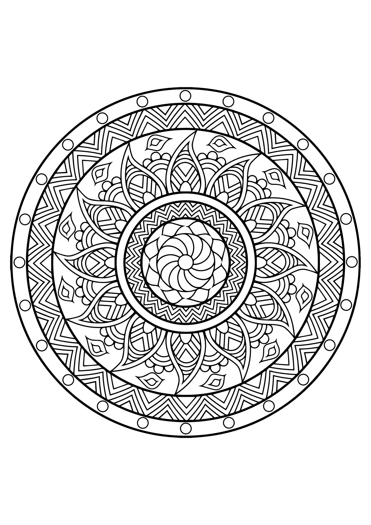 Mandala-complex-libro gratuito-25 (Pagina da Colorare per bambini)