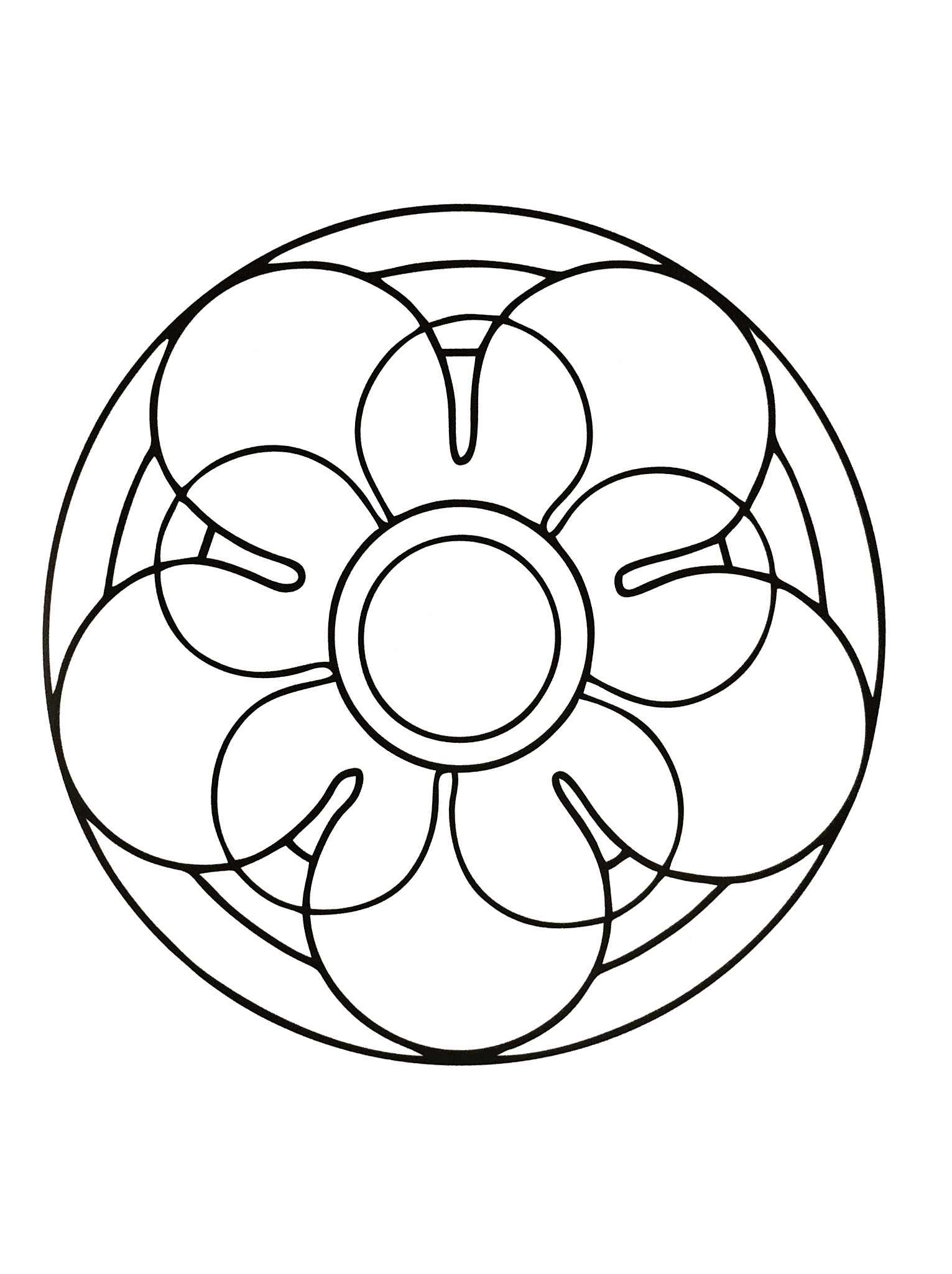 Un bel fiore (Pagina Mandala da Colorare per bambini)