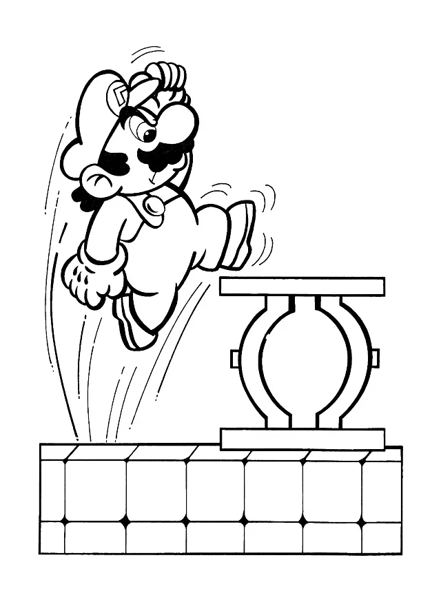 Coloriage Mario Bros Vintage - 4 (Pagina da Colorare per bambini)