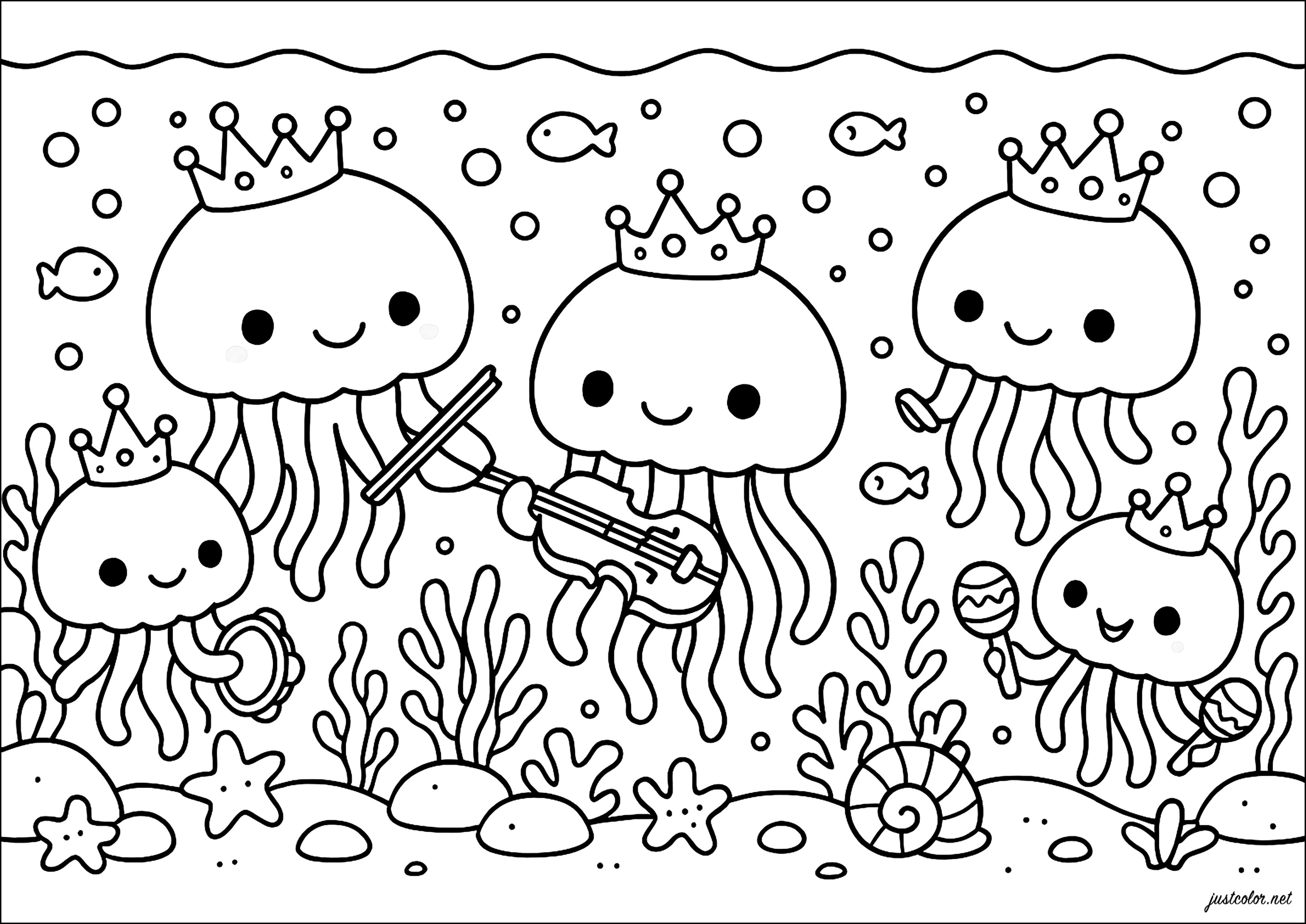 Musicisti di Medusa (Pagina da Colorare per bambini)